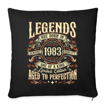 Vintage né en 1983 Legends Vintage Anniversaire - Housse de coussin décorative 45 x 45 cm - noir - Devant