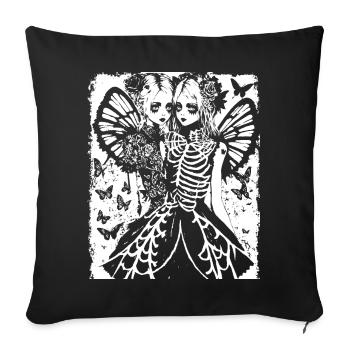 Fairycore Aesthetics Skeleton Fairy Goth Grunge G - Sofa pillowcase 17,3'' x 17,3'' (45 x 45 cm) - black - Front
