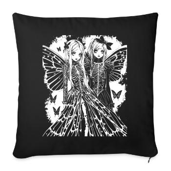 Fairycore Aesthetics Skeleton Fairy Goth Grunge G - Sofa pillowcase 17,3'' x 17,3'' (45 x 45 cm) - black - Front