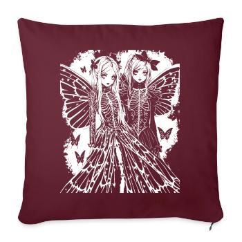 Fairycore Aesthetics Skeleton Fairy Goth Grunge G - Sofa pillowcase 17,3'' x 17,3'' (45 x 45 cm) - burgundy - Front