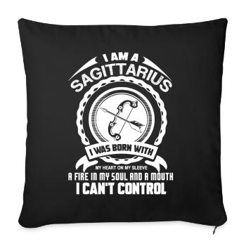 Sagittarius Sagittarius Born With A Fire In Soul - Sofa pillowcase 17,3'' x 17,3'' (45 x 45 cm) - black - Front
