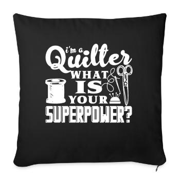 Quilter Quilter Superpower - Sofa pillowcase 17,3'' x 17,3'' (45 x 45 cm) - black - Front