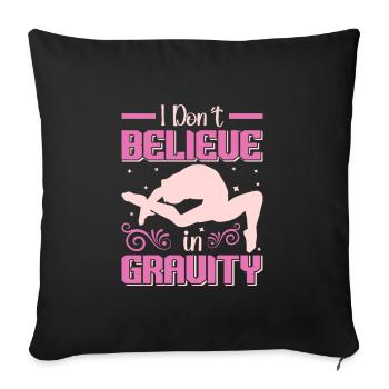 Gymnaste drôle d’entraînement - Housse de coussin décorative 45 x 45 cm - noir - Devant