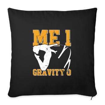 Gymnaste drôle d’entraînement - Housse de coussin décorative 45 x 45 cm - noir - Devant