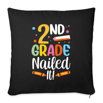 Second Grade Bull's Eye Second Grader Teacher - Sofa pillowcase 17,3'' x 17,3'' (45 x 45 cm) - black - Front