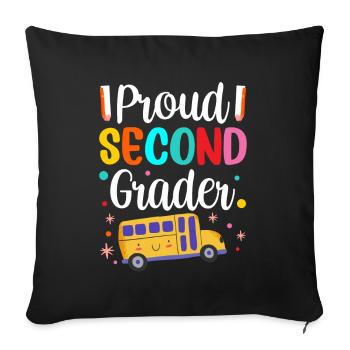 Proud Second Grader Teacher School Second Grade - Sofa pillowcase 17,3'' x 17,3'' (45 x 45 cm) - black - Front
