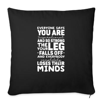 Amputation Amputation Prosthesis Gift - Sofa pillowcase 17,3'' x 17,3'' (45 x 45 cm) - black - Front