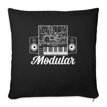 Modular Electronic Musical Synthesizer - Sofa pillowcase 17,3'' x 17,3'' (45 x 45 cm) - black - Front