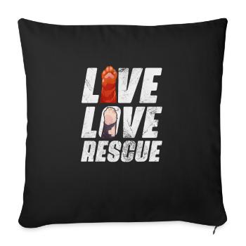 Animal Rescue Animal Welfare Animal Friend Gift - Sofa pillowcase 17,3'' x 17,3'' (45 x 45 cm) - black - Front