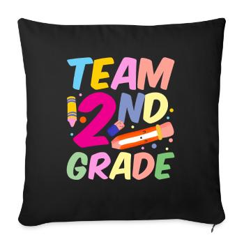 Team Second Grade Teacher Second Grader School - Sofa pillowcase 17,3'' x 17,3'' (45 x 45 cm) - black - Front