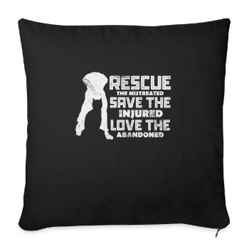 Animal Rescue Animal Welfare Cadeau pour les amoureux des animaux - Housse de coussin décorative 45 x 45 cm - noir - Devant