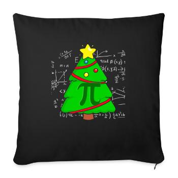 Pi Math Arbre de Noël Mathématicien Mathématiques - Housse de coussin décorative 45 x 45 cm - noir - Devant