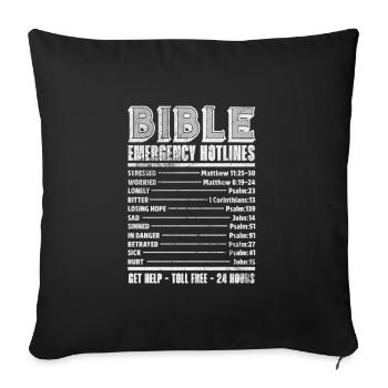 Bible - Housse de coussin décorative 45 x 45 cm - noir - Devant