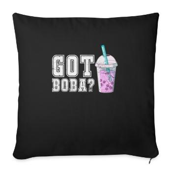 Bubble Tea Boba Tea Kawaii Cadeau - Housse de coussin décorative 45 x 45 cm - noir - Devant