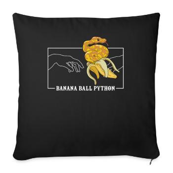 Michelangelo Creation of Adam Banana Ball Python - Sofa pillowcase 17,3'' x 17,3'' (45 x 45 cm) - black - Front