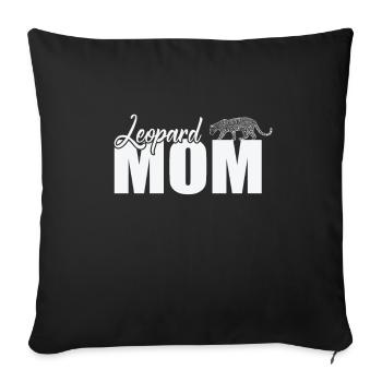 Leopard Mom Big Cat Africa - Sofa pillowcase 17,3'' x 17,3'' (45 x 45 cm) - black - Front