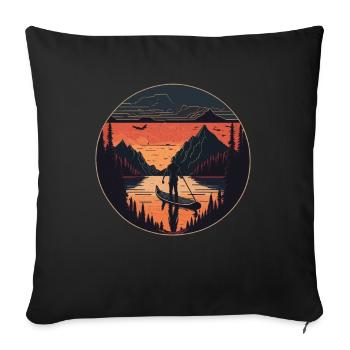 Retro Stand Up Paddler Stand Up Paddle Sports nautiques - Housse de coussin décorative 45 x 45 cm - noir - Devant