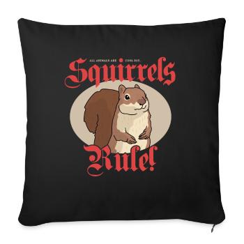 Cute Squirrel Grey Squirrel Squirrel Gift - Sofa pillowcase 17,3'' x 17,3'' (45 x 45 cm) - black - Front