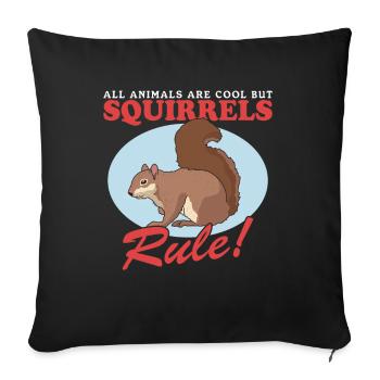 Cute Squirrel Squirrel Gray Squirrel Gift - Sofa pillowcase 17,3'' x 17,3'' (45 x 45 cm) - black - Front