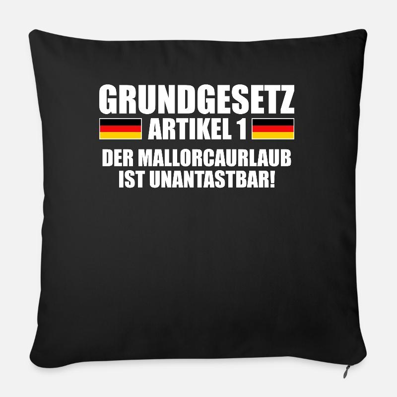 Grundgesetz Artikel 1 Mallorcaurlaub Unantastbar - Sofakissenbezug 45 x 45 cm - Schwarz