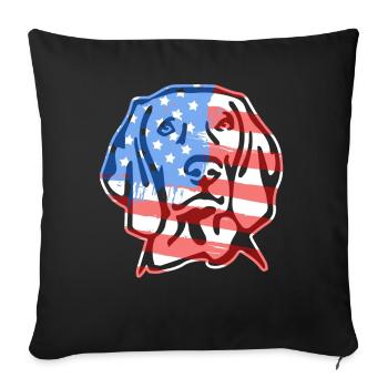 Vizsla Vizsla Flag Face - Sofa pillowcase 17,3'' x 17,3'' (45 x 45 cm) - black - Front