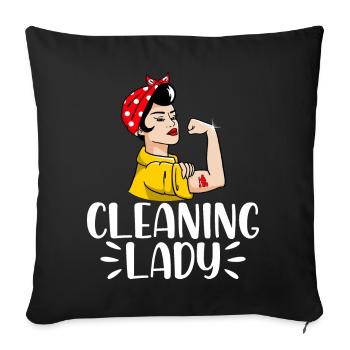 Femme de ménage - Housse de coussin décorative 45 x 45 cm - noir - Devant