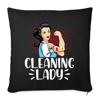 Femme de ménage - Housse de coussin décorative 45 x 45 cm - noir - Devant