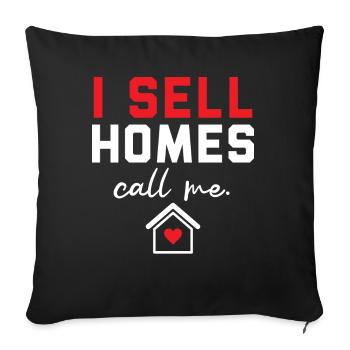 I Sell Houses Call Me House Broker Imm - Sofa pillowcase 17,3'' x 17,3'' (45 x 45 cm) - black - Front