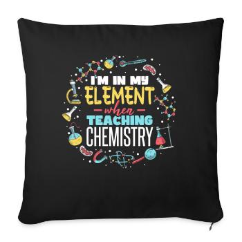 Enseignement de la chimie Professeur de chimiste - Housse de coussin décorative 45 x 45 cm - noir - Devant