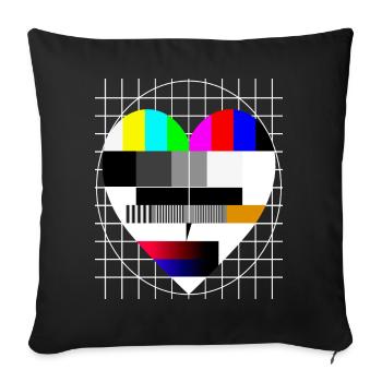 Test Image Coeur I Love 90s Party Love 80s - Housse de coussin décorative 45 x 45 cm - noir - Devant