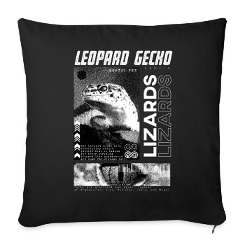 Leopard Gecko Modern Streetwear Reptilienpfleger - Sofakissenbezug 45 x 45 cm - Schwarz - Vorne