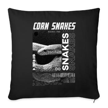 Corn Snake Modern Streetwear Reptile Keeper - Housse de coussin décorative 45 x 45 cm - noir - Devant