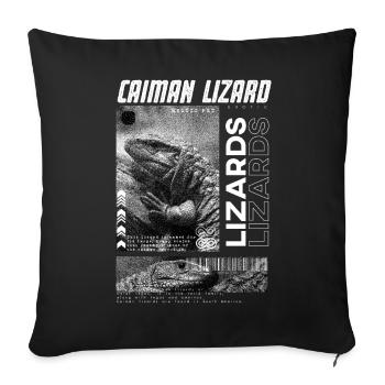Caiman Lizard Modern Streetwear Reptile Keeper - Sofa pillowcase 17,3'' x 17,3'' (45 x 45 cm) - black - Front