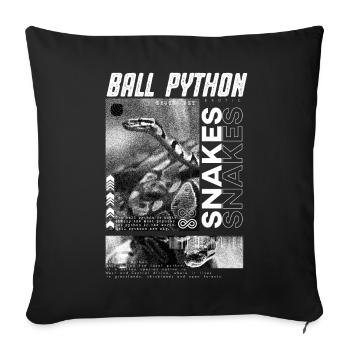 Ball Python Modern Streetwear Reptilienpfleger - Sofakissenbezug 45 x 45 cm - Schwarz - Vorne
