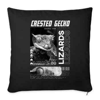 Crested Gecko Modern Streetwear Reptilienpfleger - Sofakissenbezug 45 x 45 cm - Schwarz - Vorne