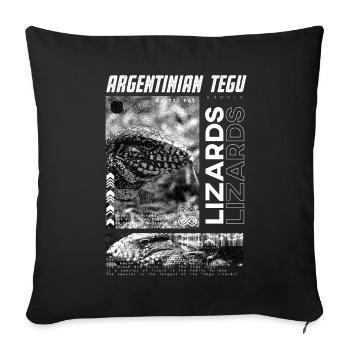 Argentinischer Tegu Lizard Streetwear Reptilienpfleger - Sofakissenbezug 45 x 45 cm - Schwarz - Vorne