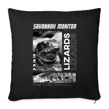 Savannah Monitor Modern Streetwear Reptile Keeper - Housse de coussin décorative 45 x 45 cm - noir - Devant