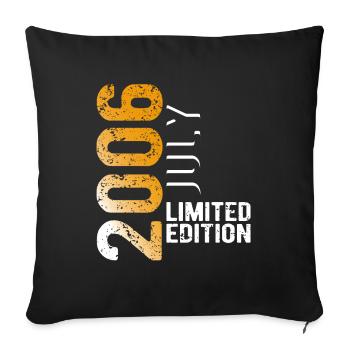 Juillet 2006 Édition Limitée Année de naissance - Housse de coussin décorative 45 x 45 cm - noir - Devant