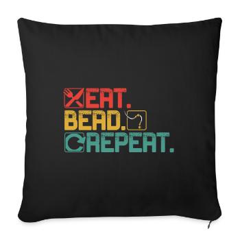 Bead Repeat - Sofa pillowcase 17,3'' x 17,3'' (45 x 45 cm) - black - Front