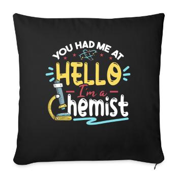Tu m’as eu à Je suis un chimiste - Housse de coussin décorative 45 x 45 cm - noir - Devant