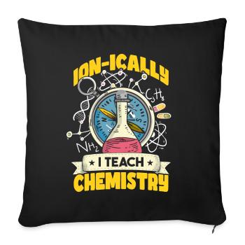 J’enseigne la chimie - Housse de coussin décorative 45 x 45 cm - noir - Devant