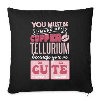 Citation de chimie mignonne - Housse de coussin décorative 45 x 45 cm - noir - Devant