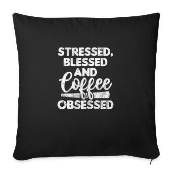 Coffee - Sofa pillowcase 17,3'' x 17,3'' (45 x 45 cm) - black - Front