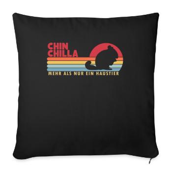 Chinchilla more than a pet longhair breeder - Sofa pillowcase 17,3'' x 17,3'' (45 x 45 cm) - black - Front