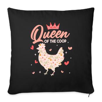 Queen Of The Coop - Sofa pillowcase 17,3'' x 17,3'' (45 x 45 cm) - black - Front