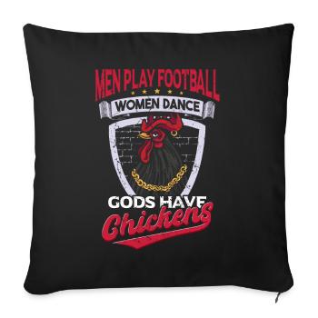 Gods Have Chickens - Sofa pillowcase 17,3'' x 17,3'' (45 x 45 cm) - black - Front