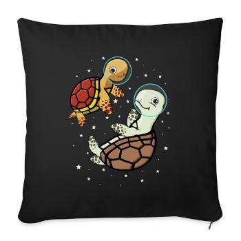 Turtles Astronaut Space Gift Enfants - Housse de coussin décorative 45 x 45 cm - noir - Devant
