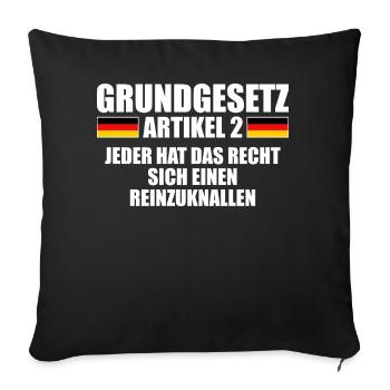 Grundgesetz Artikel 2 Mallorcaurlaub Unantastbar - Sofakissenbezug 45 x 45 cm - Schwarz - Vorne