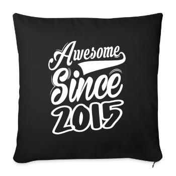 Génial depuis 2015 - Housse de coussin décorative 45 x 45 cm - noir - Devant