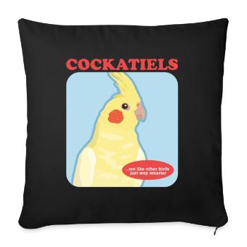 Cockatiels Bird Owner Cadeau - Housse de coussin décorative 45 x 45 cm - noir - Devant